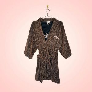 Le Olive bronze metallic glitter customer “Christine” robe (Sz S/M)